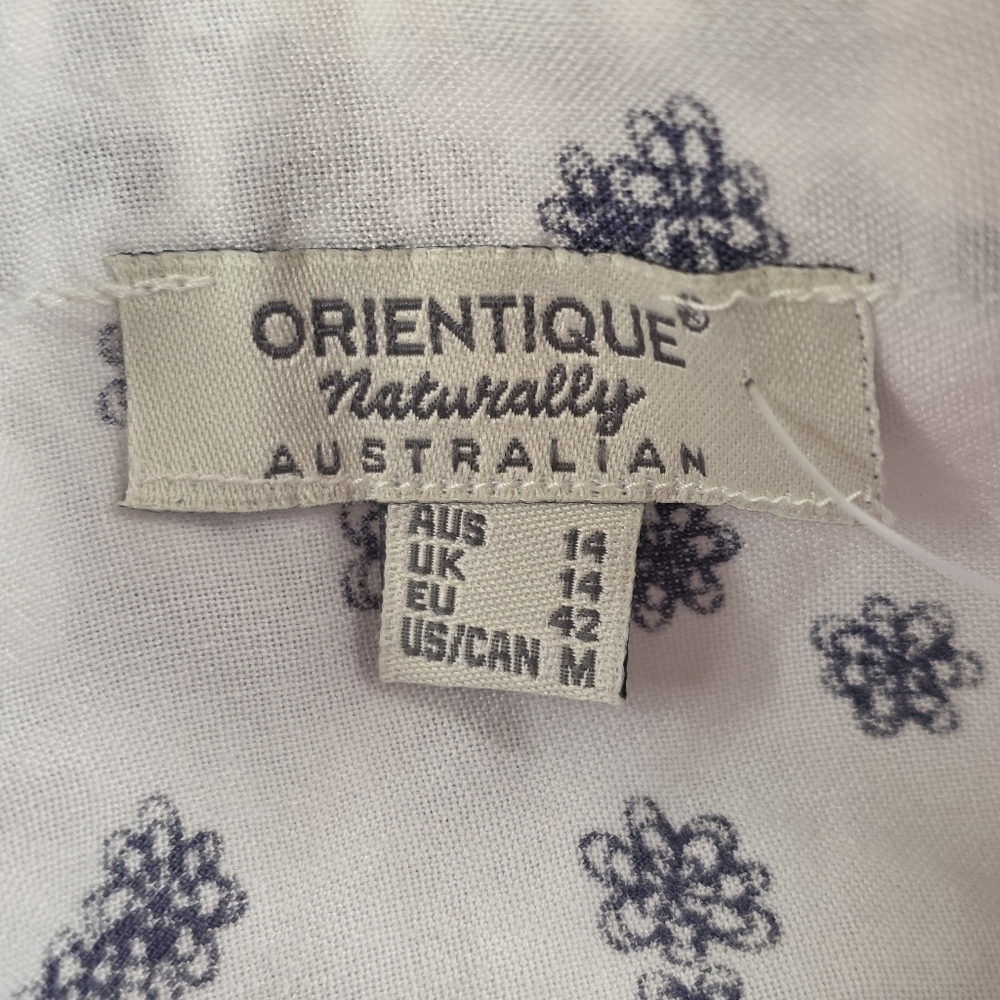Orientique Australian Floral Rayon Tunic Blouse Size M Boho Cottagecore Resort - Picture 7 of 9